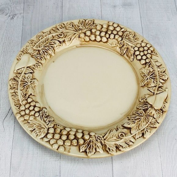 Euro Ceramica VINEYARD Embossed Grapes Stoneware Dinner + 2 Salad Plates Set 3 - Picture 2 of 9